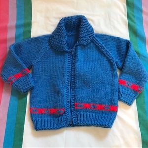 Vintage Handmade Knit Hockey Sweater Wool